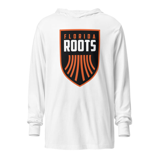 Roots Logo - Unisex Hooded Long Sleeve Tee - Black or White