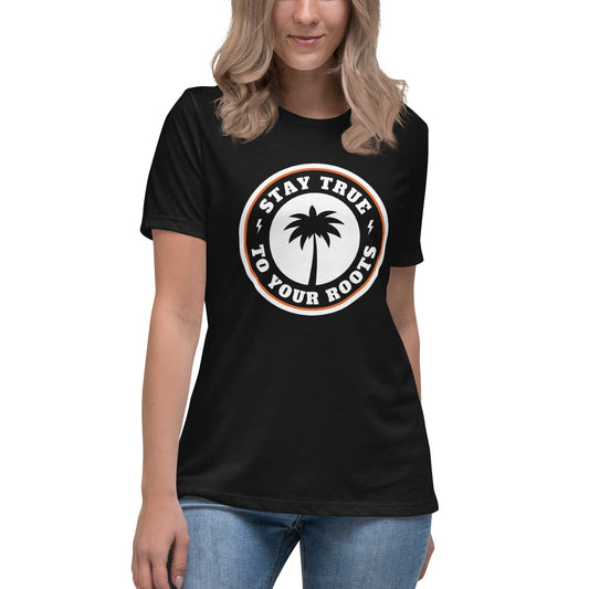 Stay True Palm Black Women's Relaxed T-Shirt