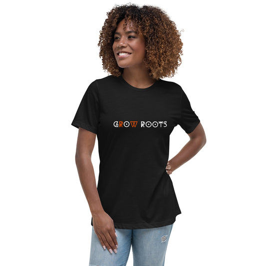 GrOw ROOTS black - Women's Relaxed T-Shirt