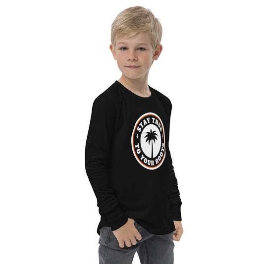 Stay True Palm - Youth Long Sleeve Tee - Black or White